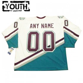 Lasten NHL Anaheim Ducks Mighty Ducks Pelipaita Custom CCM Throwback Valkoinen Authentic